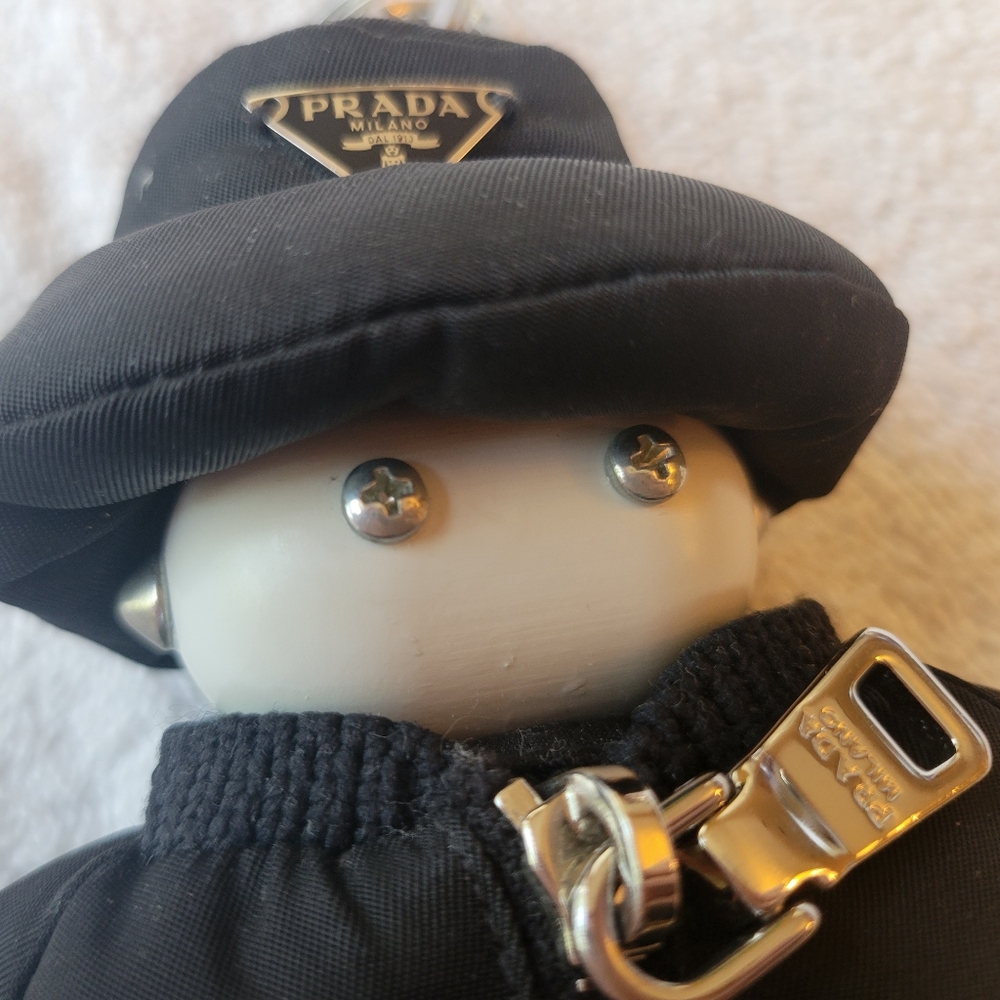 Prada Soft Robot Re-Nylon Bucket Hat Keychain Charm Black Nylon - Picture 5 of 9